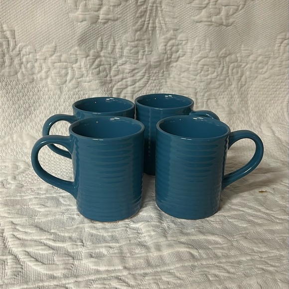 Royal Norfolk Blue ribbed coffee mugs - Picture 1 of 3